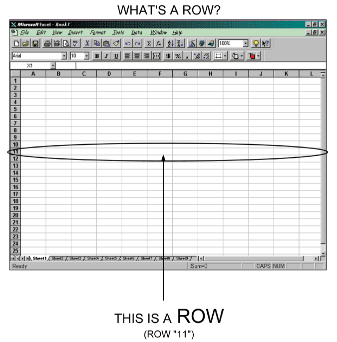 This is a Microsoft Excel Row