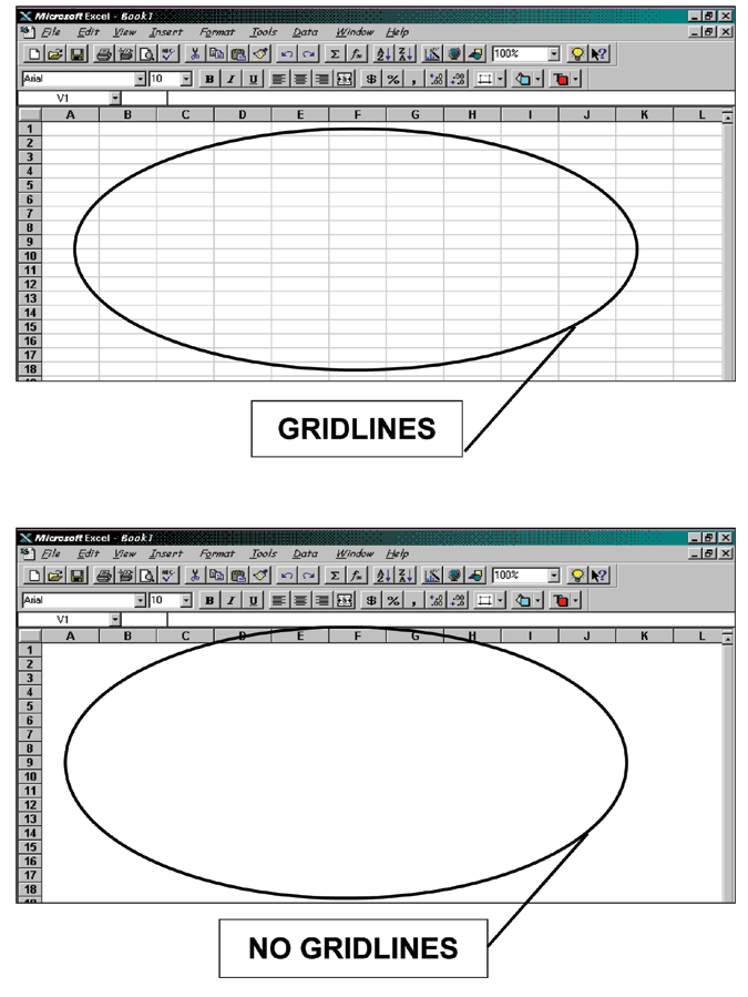 This is what Microsoft Excel Gridlines look like